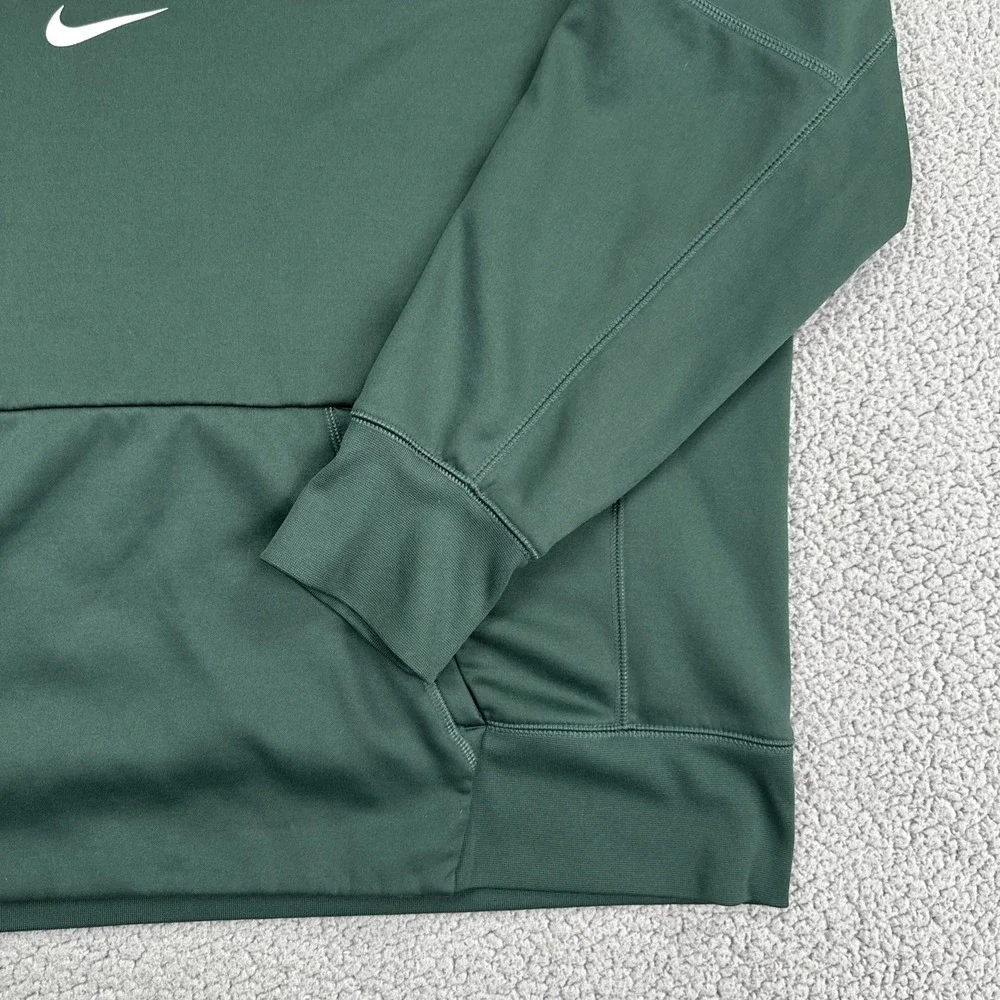 Nike Therma Fit Michigan State Football Hoodie Men 2XL Green Logo Pullover